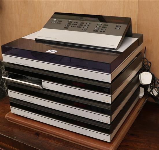 A Bang and Olufsen sound system, including record deck W.42cm